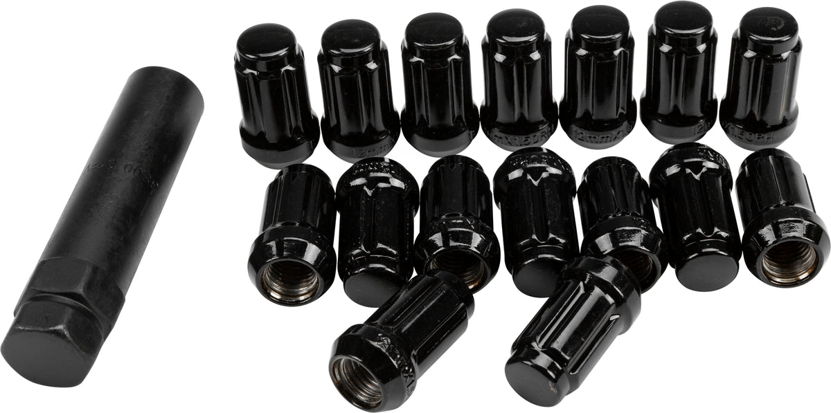 12MMX1.50 LOCK STYLE LUG NUTS BLACK W/KEY 16/PK
