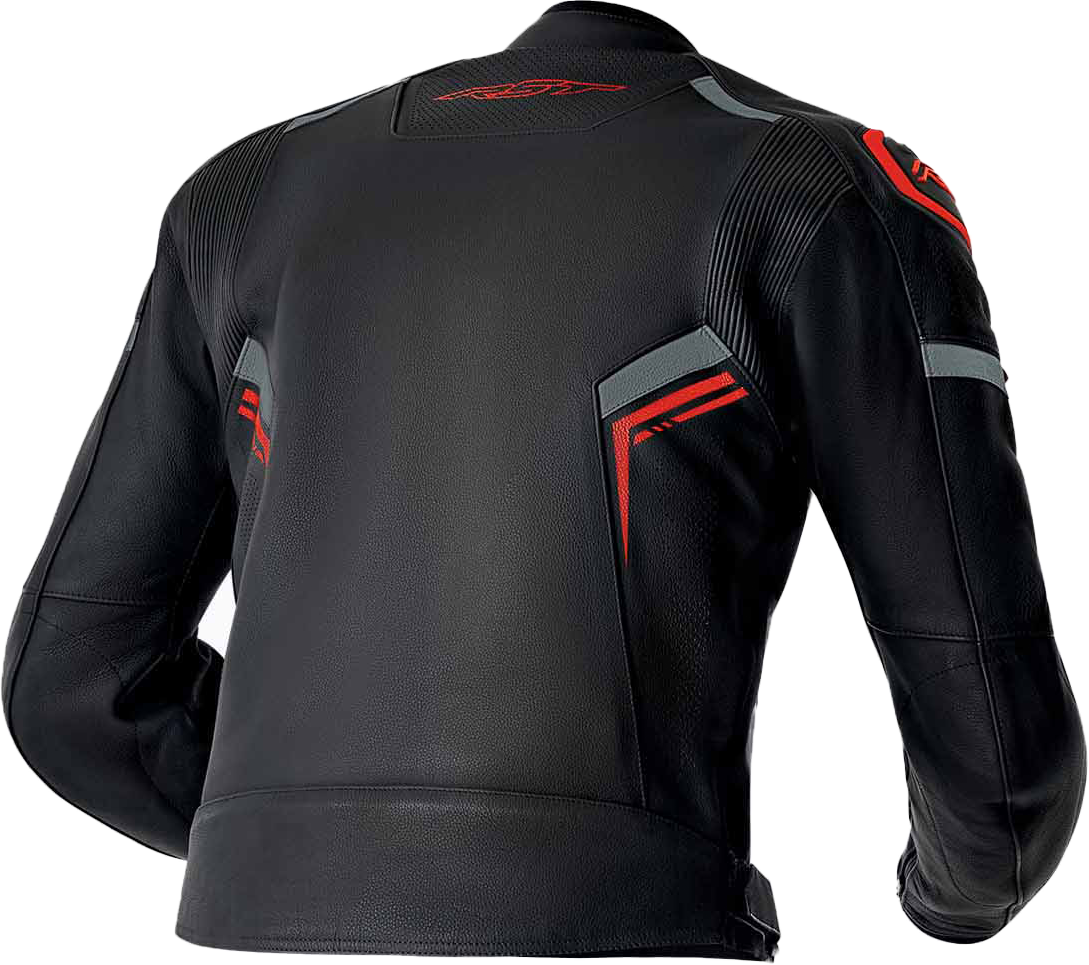 S1 D3O LEATHER JACKET BLK/GRY/RED XL