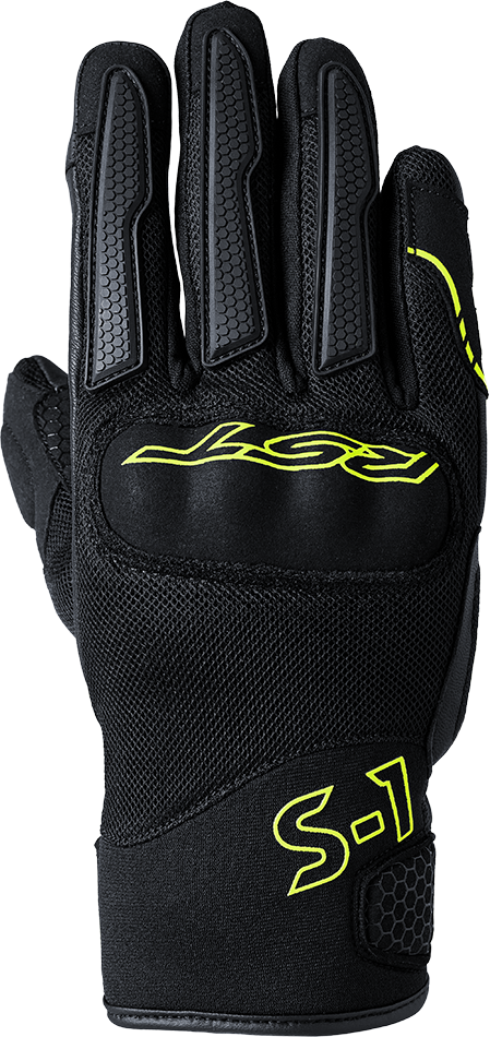 S1 MESH CE GLOVE BLACK/FLO YELLOW SM