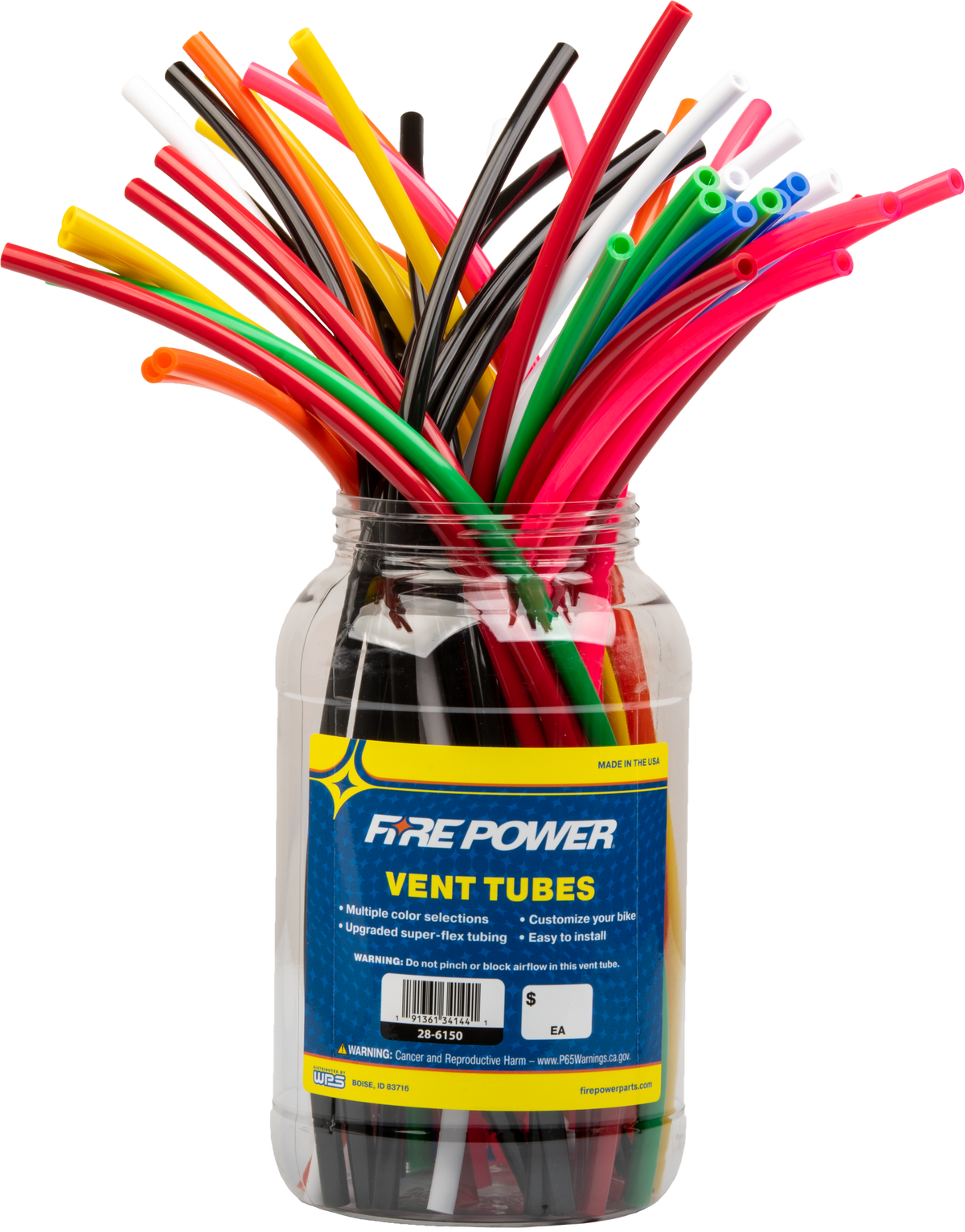 GAS CAP VENT HOSE 18" MULTI-COLOR 50/PK