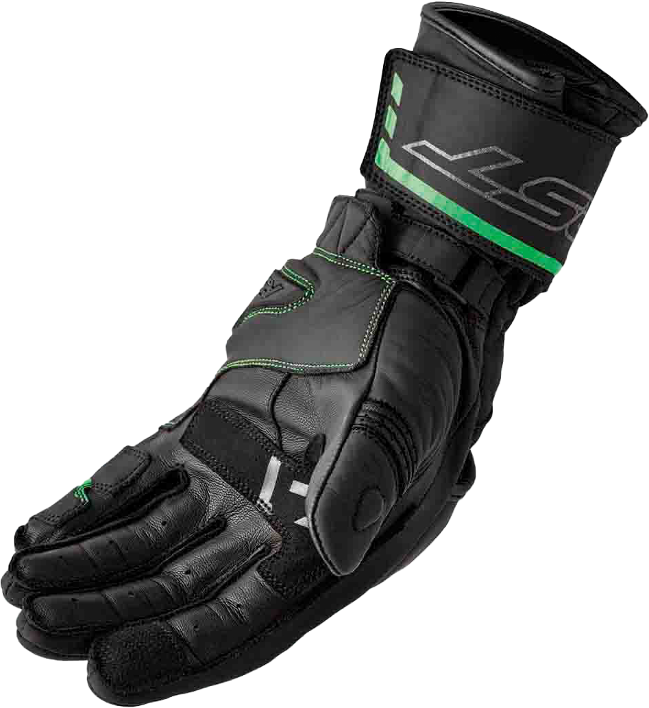 S1 GLOVE BLK/FLO-GREEN LEATHER LG