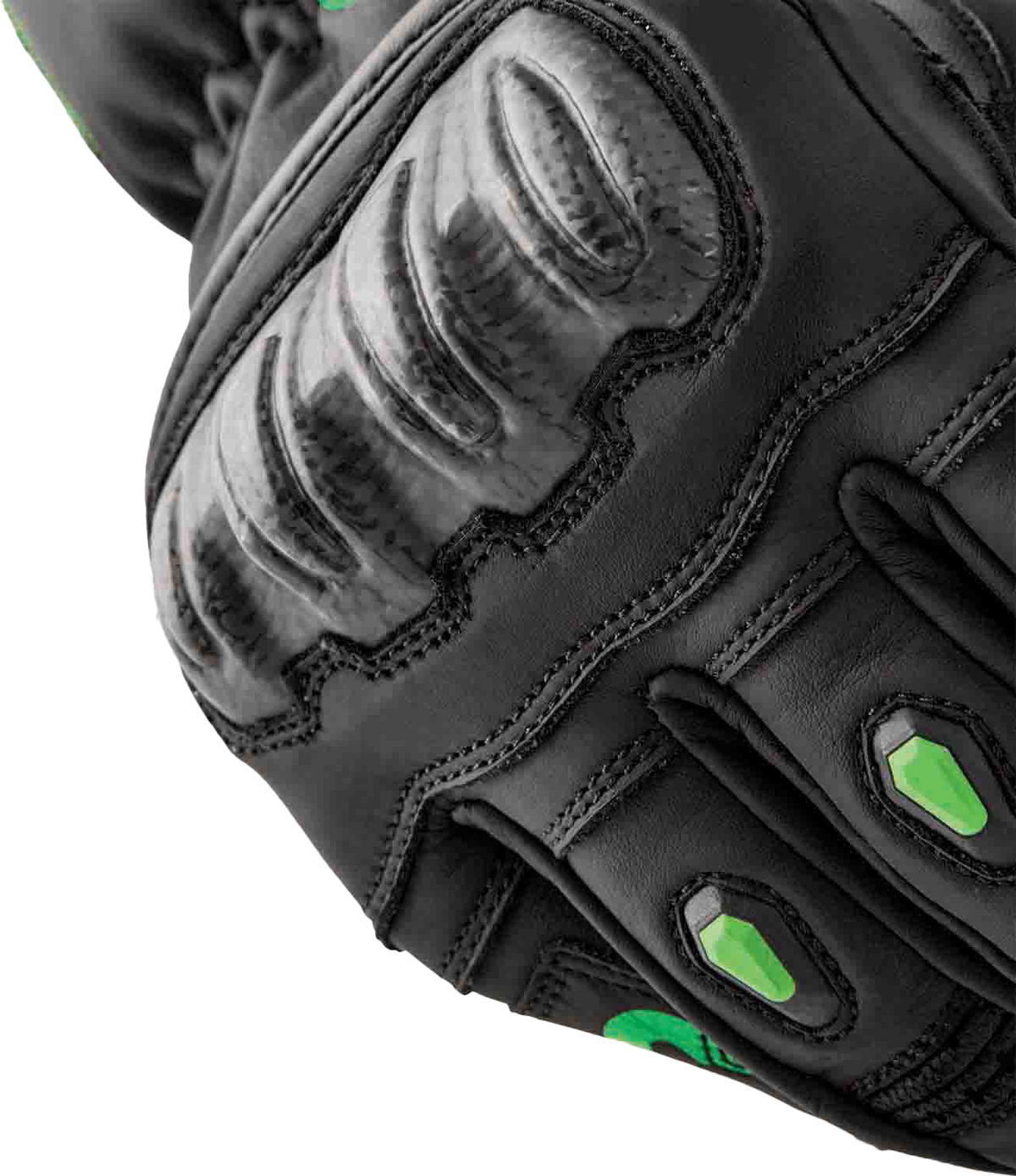 S1 GLOVE BLK/FLO-GREEN LEATHER LG