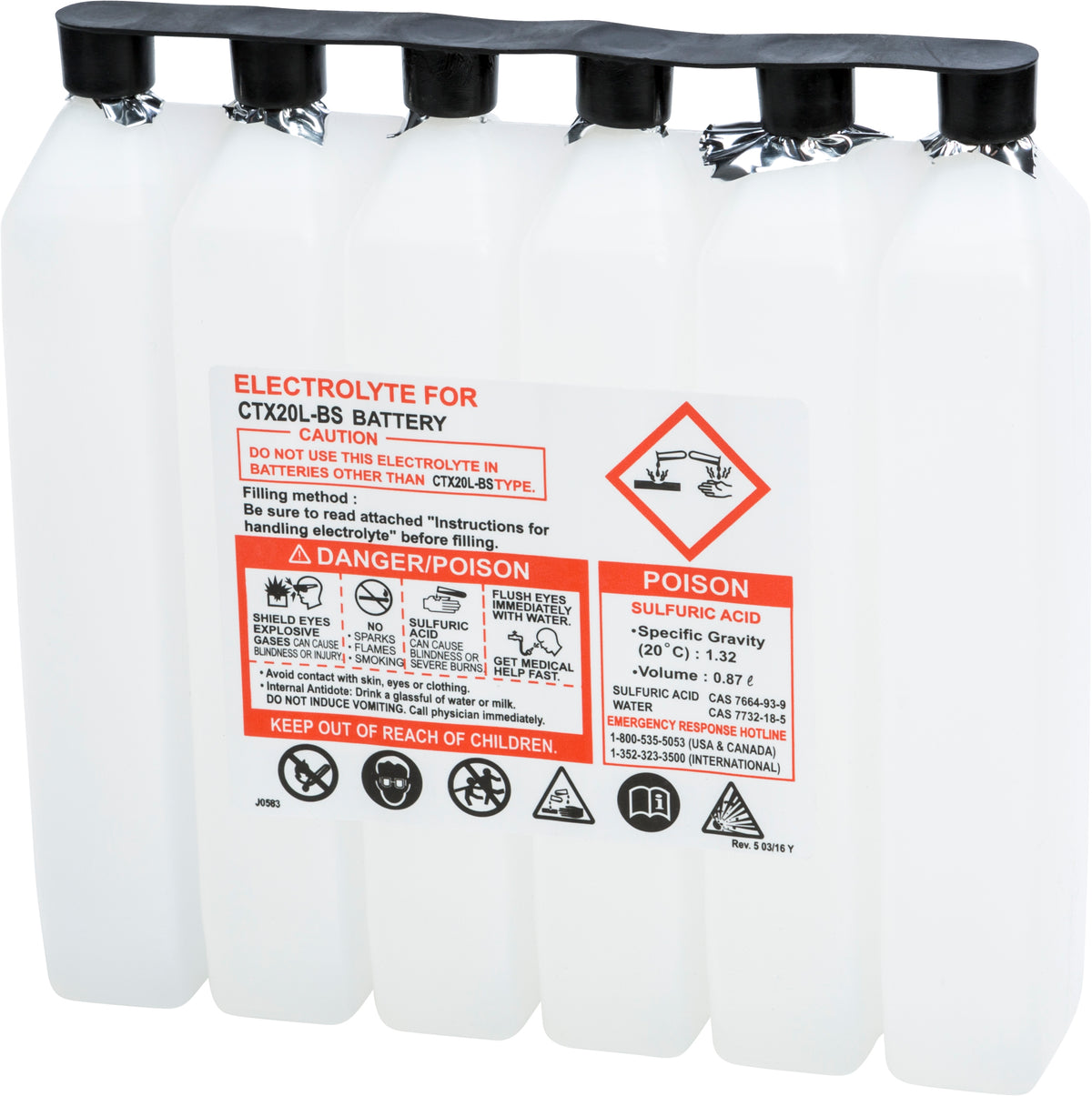 SEALED BATTERY ELECTROLYTE PACK 870CC