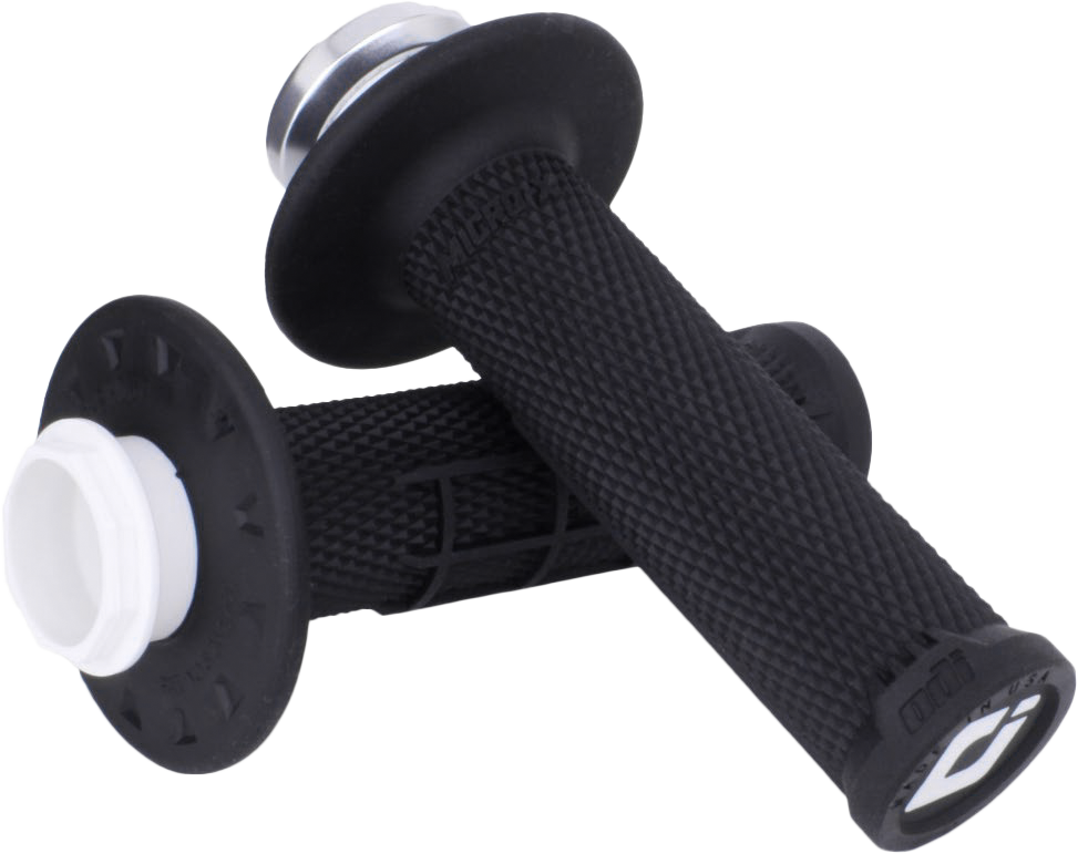 MICRO-X LOCK-ON GRIPS HALF-WAFFLE BLACK/SILVER
