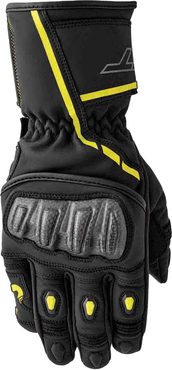 S1 GLOVE BLK/FLO-YEL LEATHER LG
