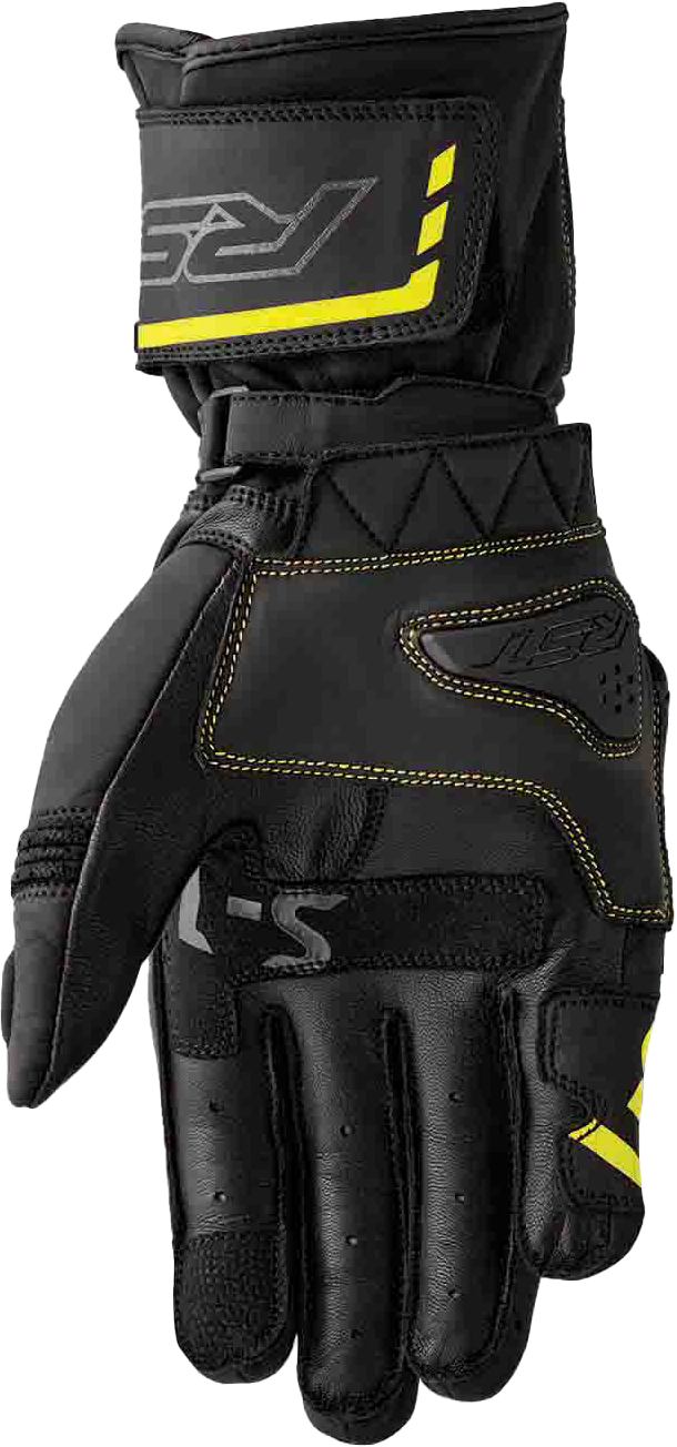 S1 GLOVE BLK/FLO-YEL LEATHER LG