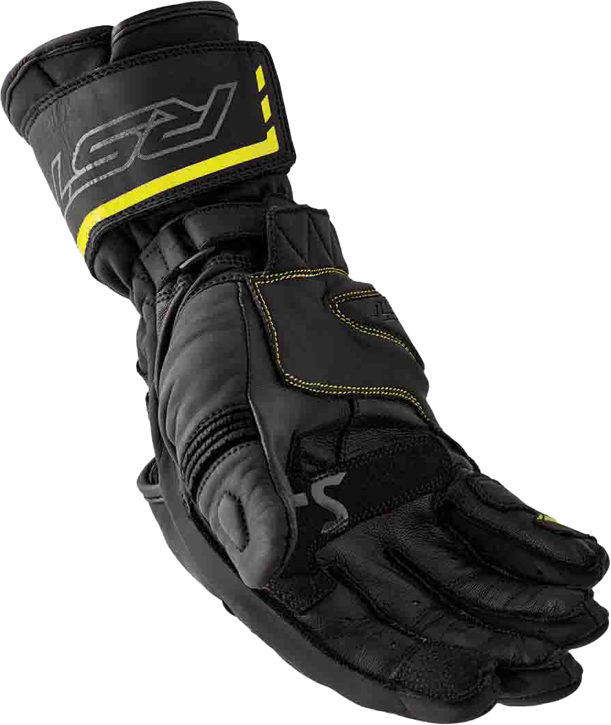 S1 GLOVE BLK/FLO-YEL LEATHER LG