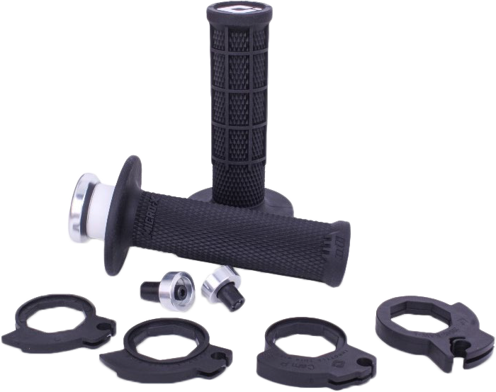 MICRO-X LOCK-ON GRIPS HALF-WAFFLE BLACK/SILVER
