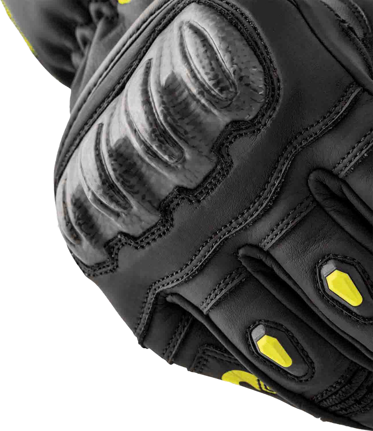 S1 GLOVE BLK/FLO-YEL LEATHER LG