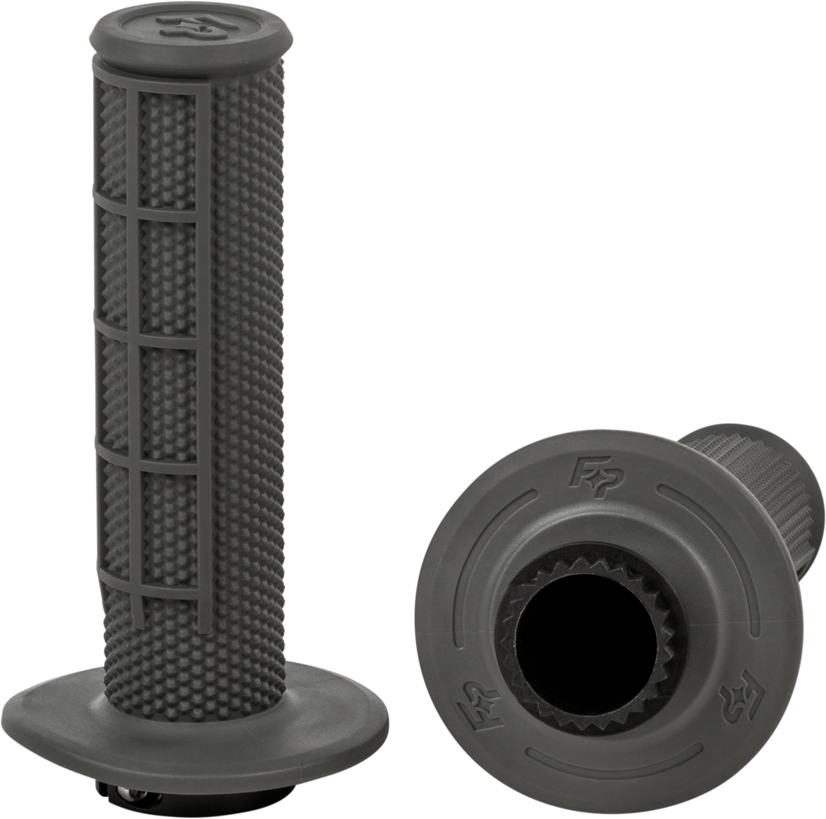 CONTROL MX LOCK-ON GRIPS GREY HALF WAFFLE