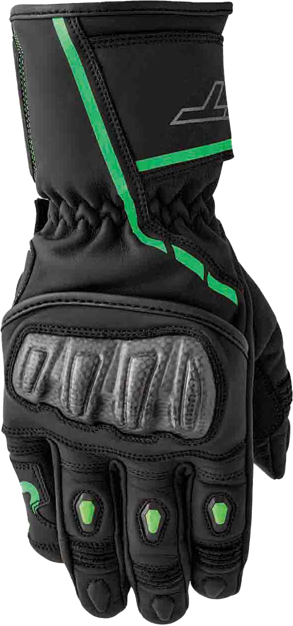S1 GLOVE BLK/FLO-GREEN LEATHER LG