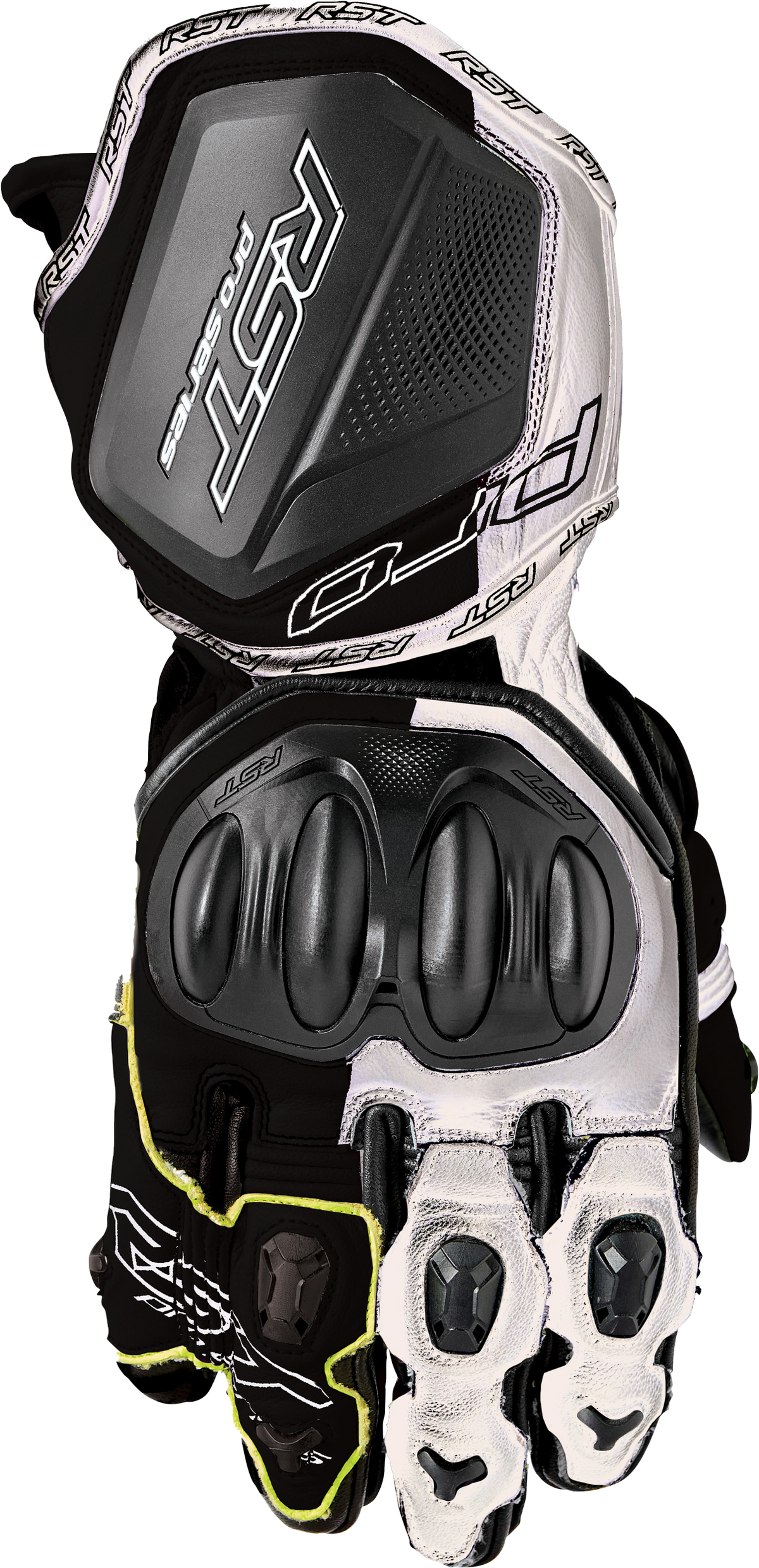 PRO SERIES GP D3O GLOVES BLACK/WHITE LEATHER LG